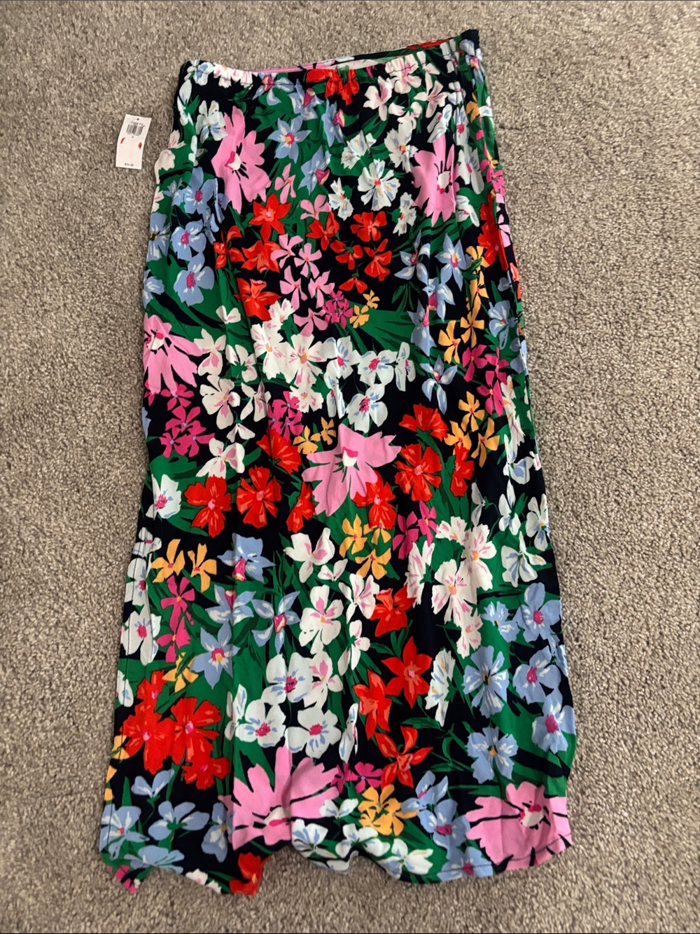 Old Navy Black Maxi Skirt with Bright Floral Print